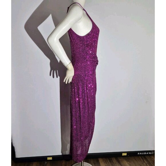 Belle Badgley Mischka Women's Dress Size 6 Sequin Dress Evening PinkFuchsia (47) - Picture 3 of 11